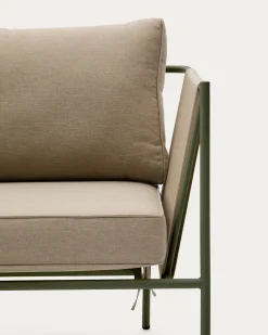 Kave Home Fauteuil Zivia Outdoor Ecru Touw en Groen