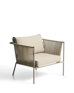 Kave Home Fauteuil Zivia Staal Taupe Touw Beige