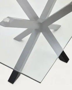 Kave Home Glazen Tafel Argo Epoxy Zwart 200x100cm