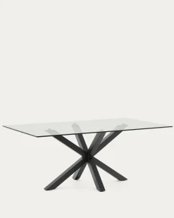 Kave Home Glazen Tafel Argo Epoxy Zwart 200x100cm