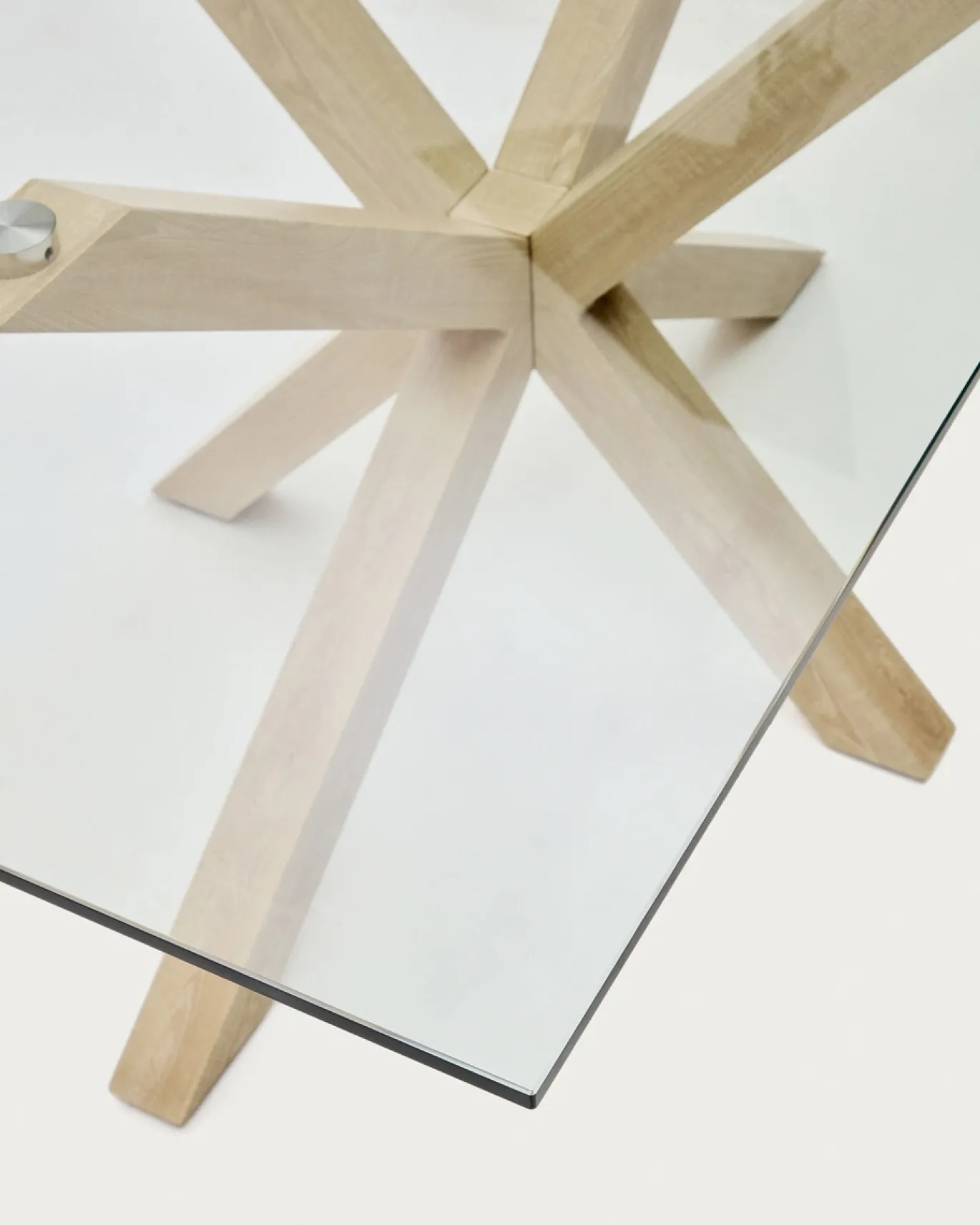 Kave Home Glazen Tafel Argo Houteffect 200x100cm