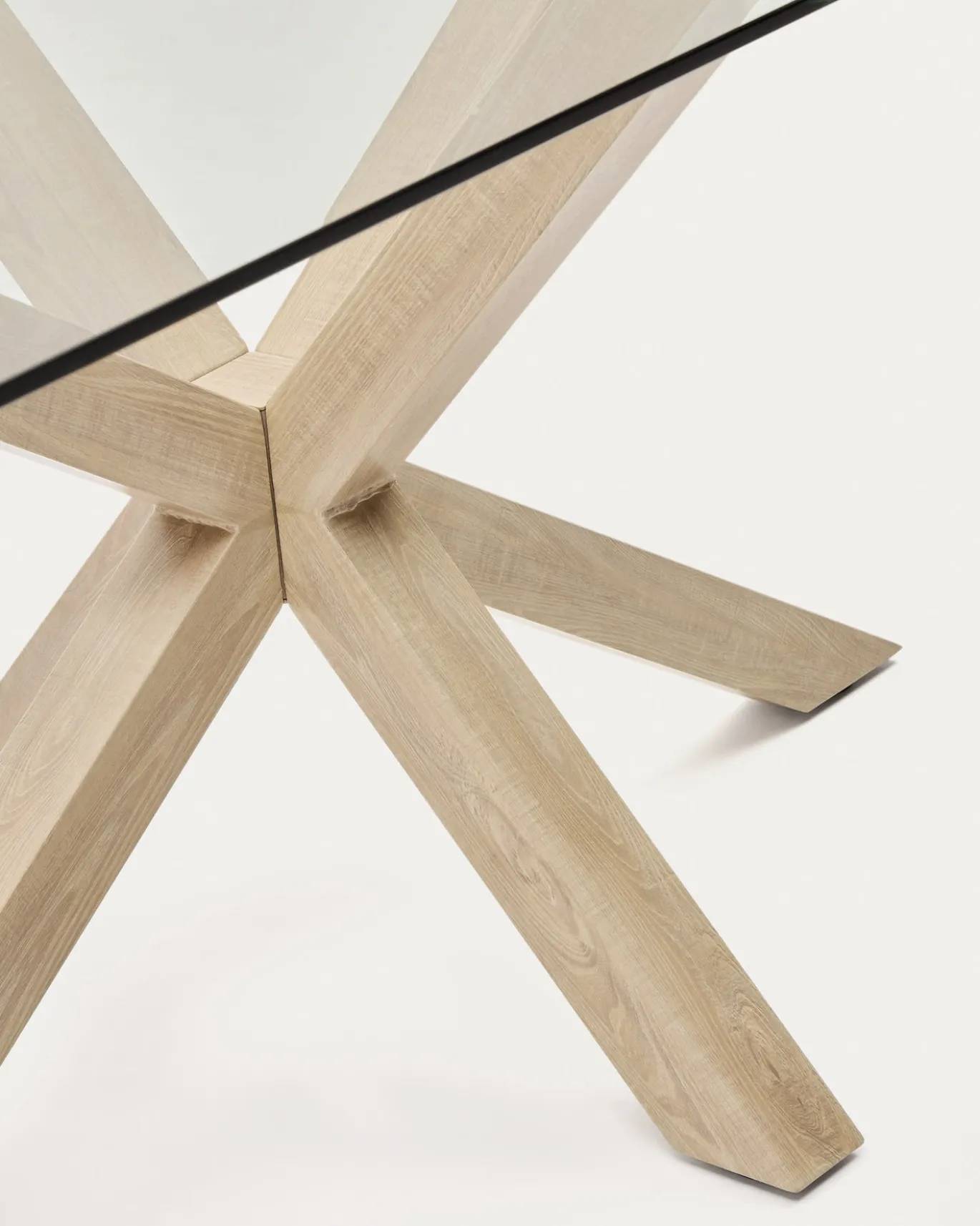 Kave Home Glazen Tafel Argo Houteffect 200x100cm