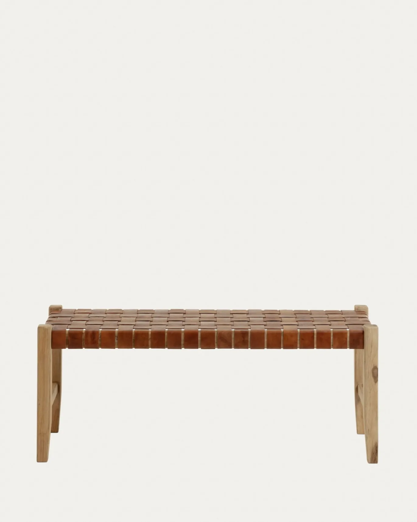 Kave Home Halbankje Calixta Leer Bruin 120cm