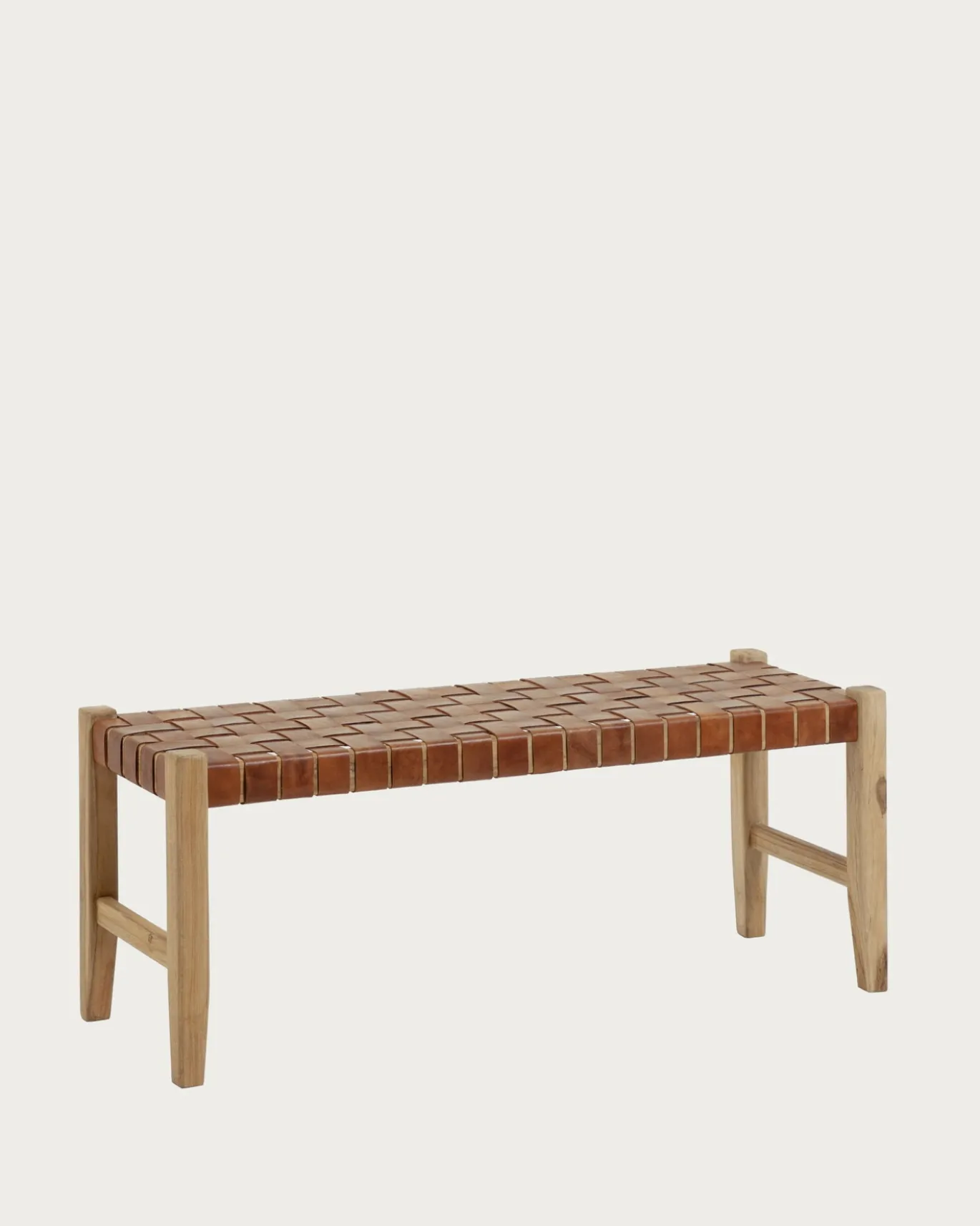 Kave Home Halbankje Calixta Leer Bruin 120cm