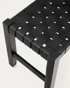 Kave Home Halbankje Calixta Leer Zwart 120cm