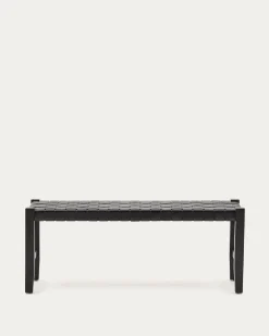 Kave Home Halbankje Calixta Leer Zwart 120cm