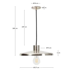 Kave Home Hanglamp Nuvira Zilver Geborsteld Metaal