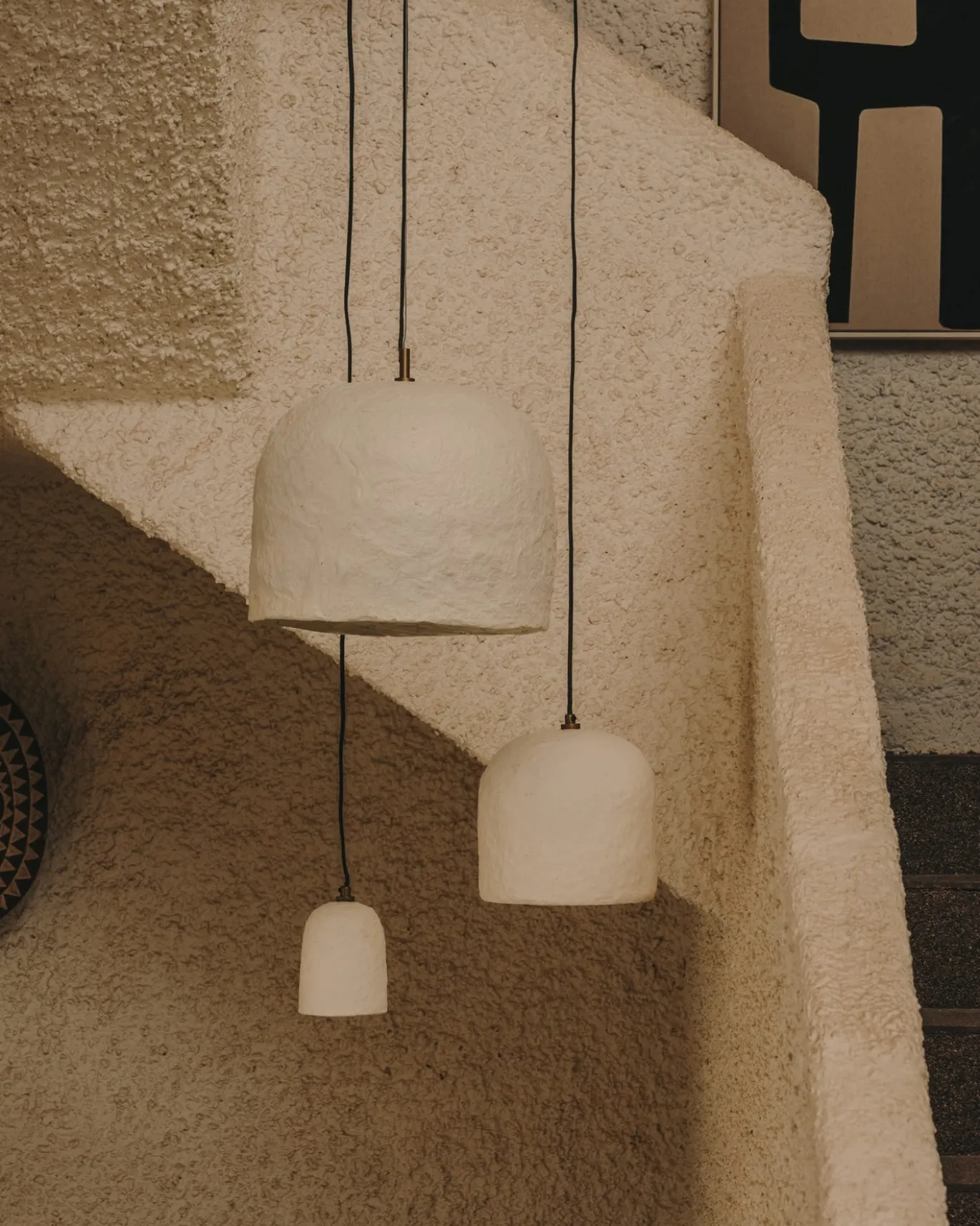 Kave Home Hanglamp Sineu Wit Papier-maché Ø34,5cm