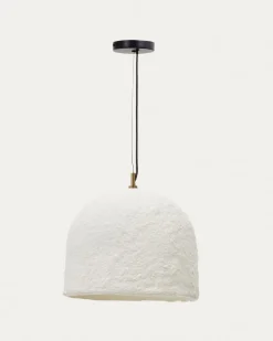 Kave Home Hanglamp Sineu Wit Papier-maché Ø34,5cm