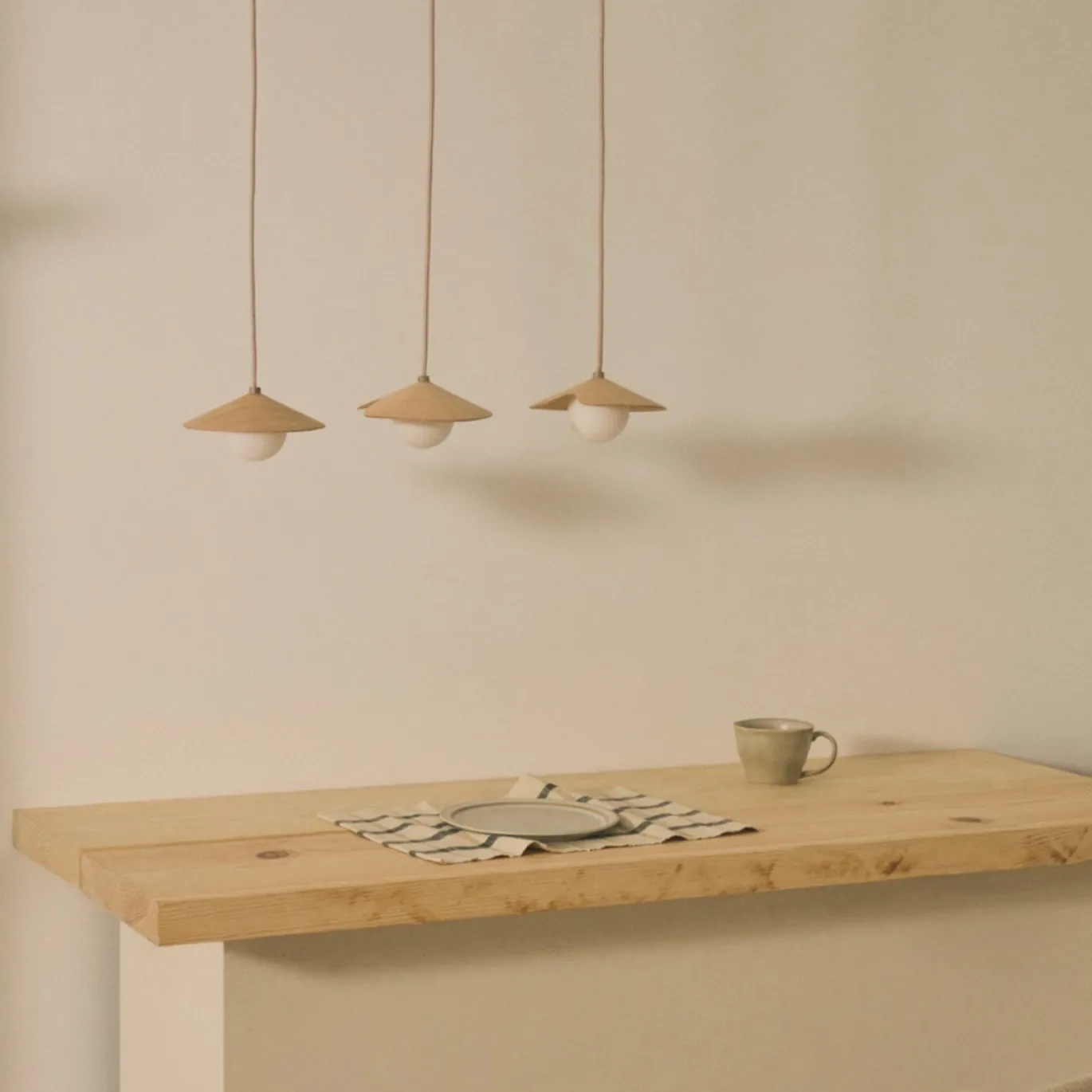 Kave Home Hanglamp Wilara Naturel 3-Lichts