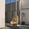 Kave Home Hangstoel Cira Naturel Donkergrijs Onderstel