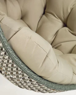 Kave Home Hangstoel Cira Naturel Donkergrijs Onderstel