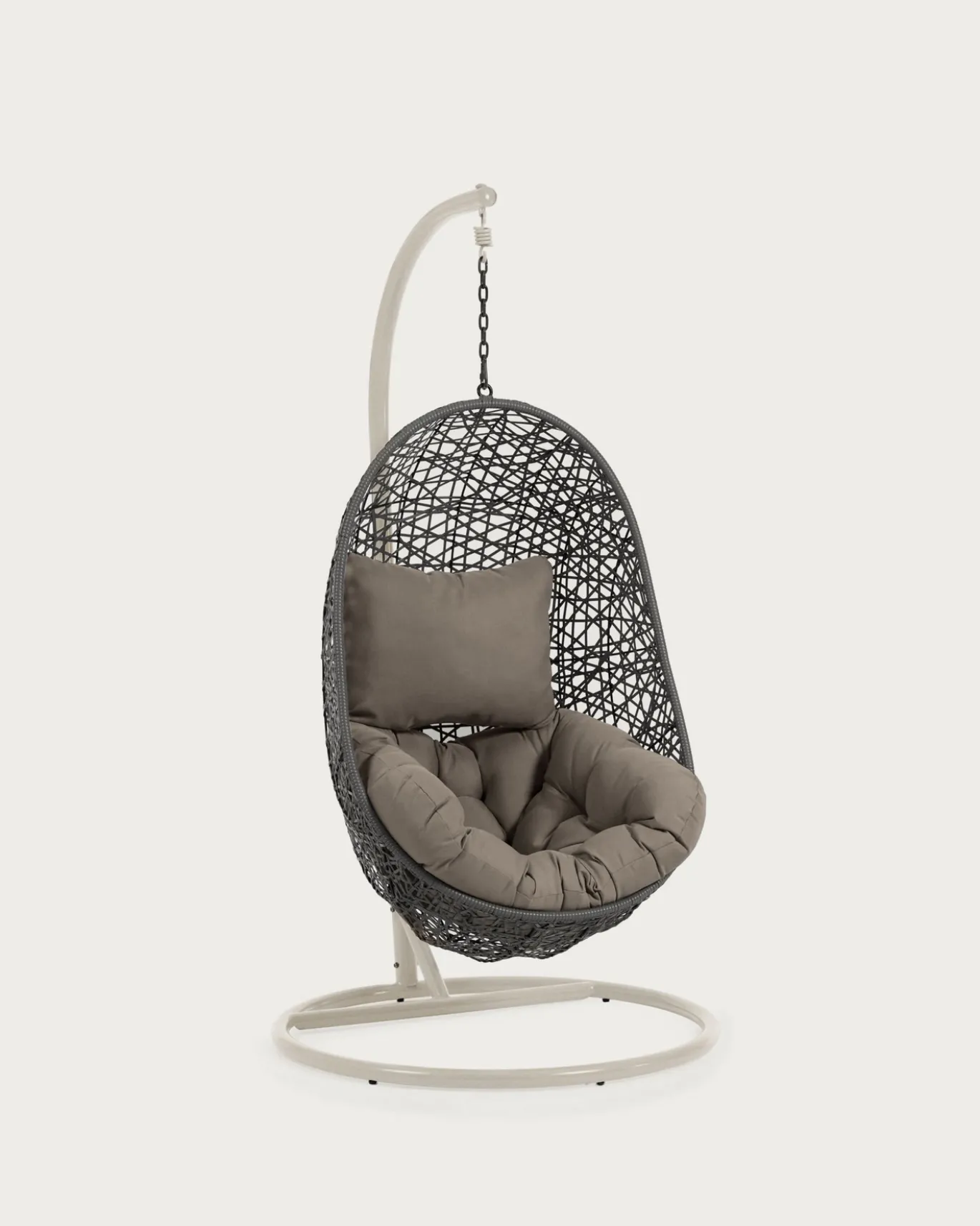 Kave Home Hangstoel Florina Zwart Lichtgrijs Onderstel