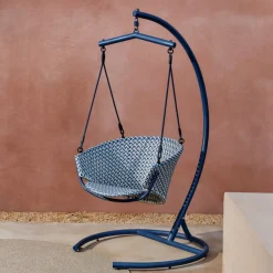Kave Home Hangstoel Saliga Blauw Rotan