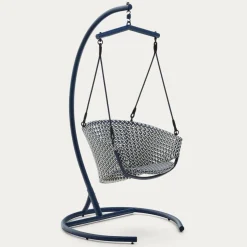 Kave Home Hangstoel Saliga Blauw Rotan