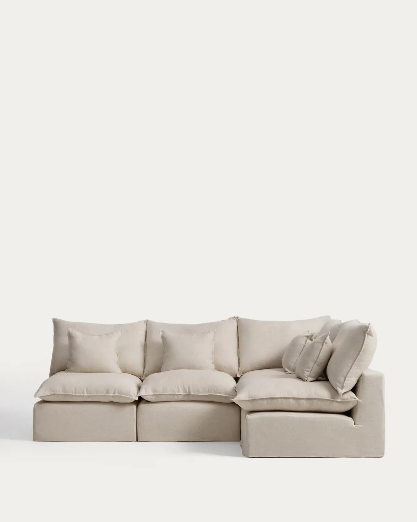 Kave Home Hoekbank Anarela 4-Zits Linnen Beige