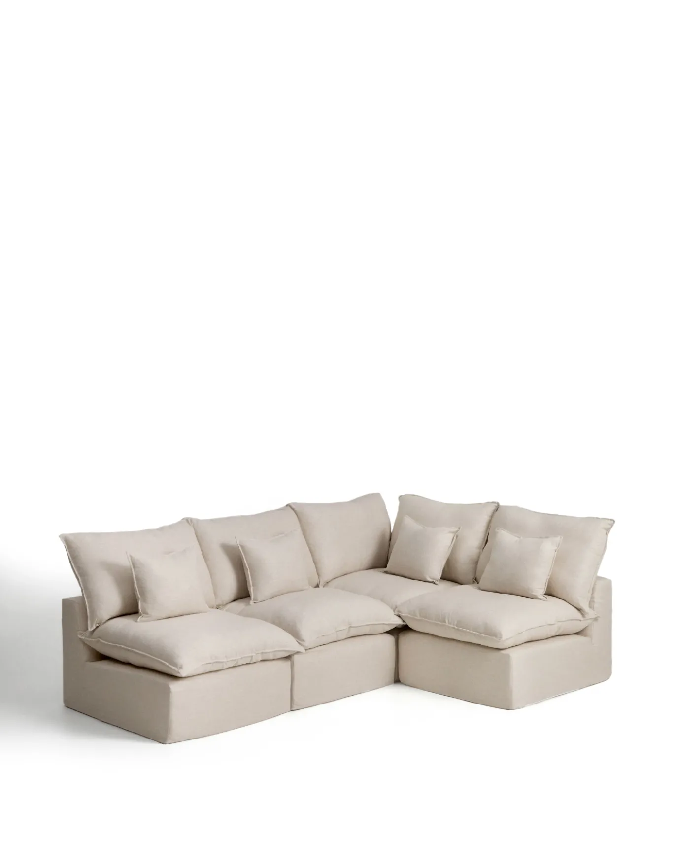 Kave Home Hoekbank Anarela 4-Zits Linnen Beige