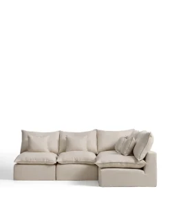 Kave Home Hoekbank Anarela 4-Zits Linnen Beige