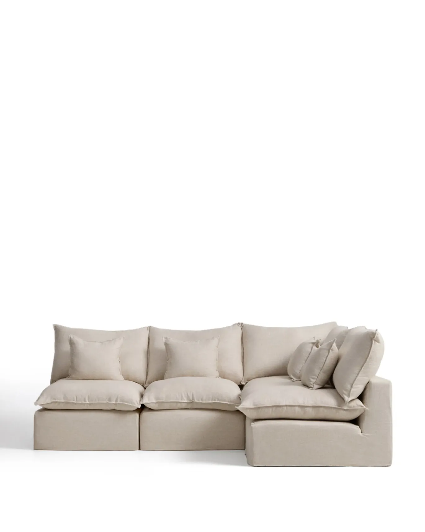 Kave Home Hoekbank Anarela 4-Zits Linnen Beige