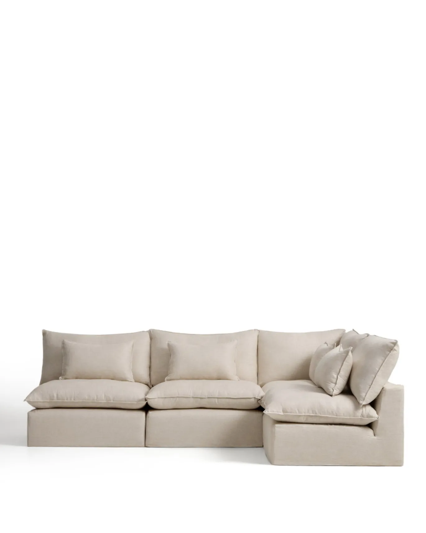 Kave Home Hoekbank Anarela 6-Zits Linnen Beige