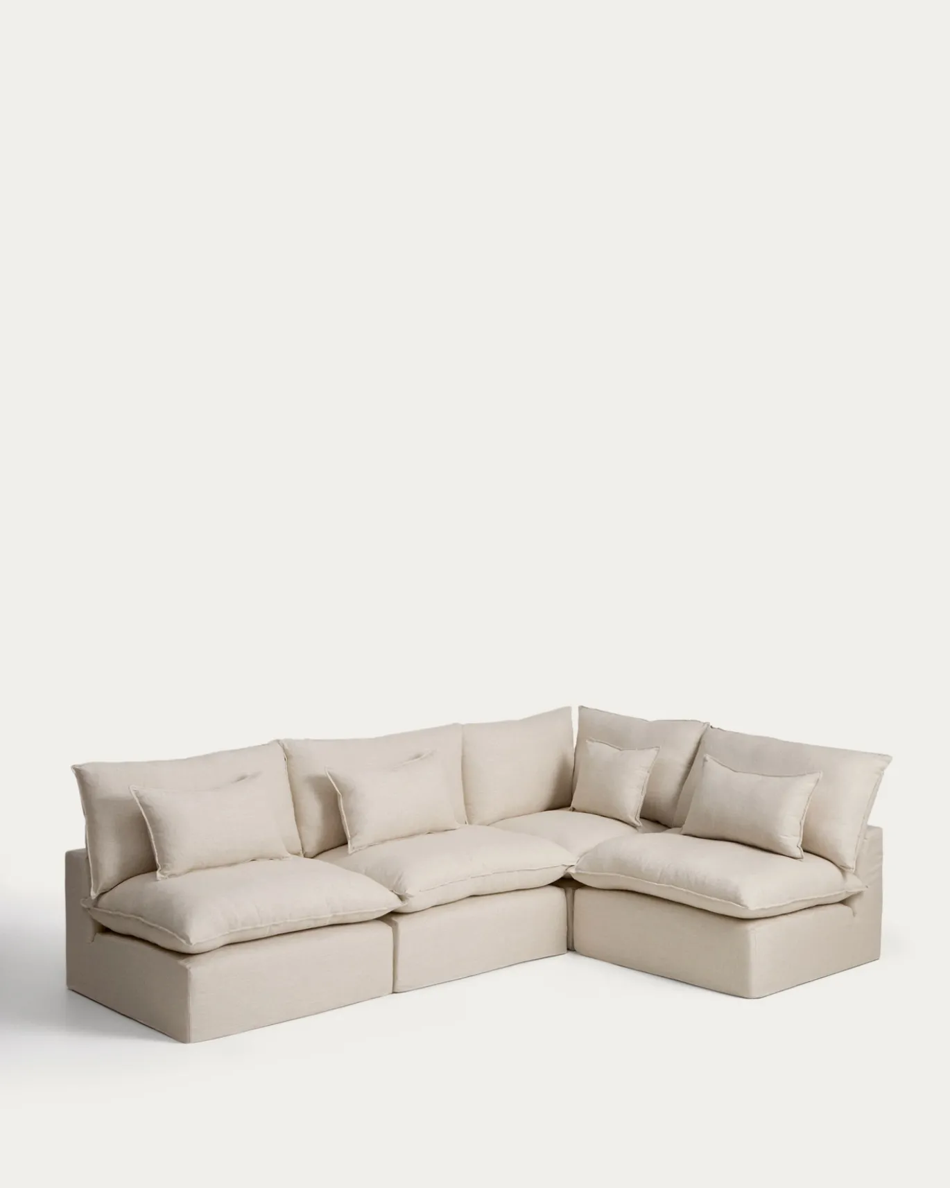 Kave Home Hoekbank Anarela 6-Zits Linnen Beige