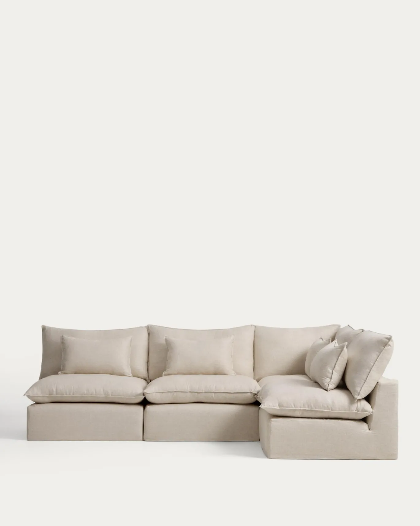 Kave Home Hoekbank Anarela 6-Zits Linnen Beige