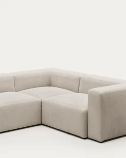 Kave Home Hoekbank Blok Beige Ecru 3-zits 290x230cm