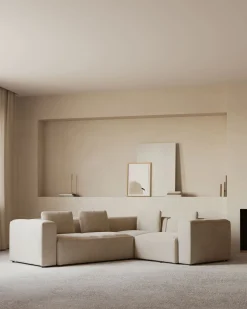 Kave Home Hoekbank Blok Beige Ecru 3-zits 290x230cm