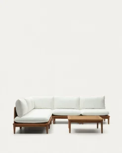 Kave Home Hoekbank Portitxol 4-Modulair met Salontafel Teakhout