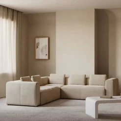 Kave Home Hoekbank 5-zits Blok Beige Ecru 320x290cm