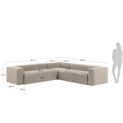 Kave Home Hoekbank 6-zits Blok Beige Ecru320x320cm