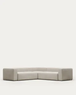Kave Home Hoekbank 4-zits Blok Beige Ecru 290x290cm