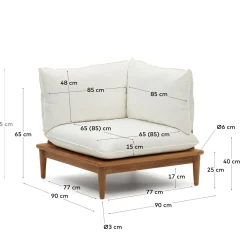 Kave Home Hoekfauteuil Portitxol Massief Teakhout