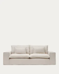Kave Home Hoes Anarela Beige Voor 2-zitsbank Linnen