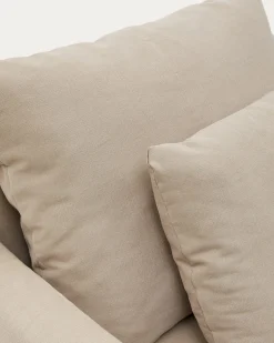 Kave Home Hoes Voor Fauteuil Nora Taupe Linnen en Katoen 92cm