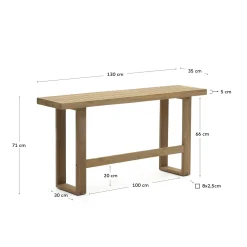 Kave Home Hoge Bank Canadell Outdoor Teakhout 130cm