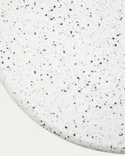 Kave Home Hoge Bartafel Saura Wit Metaal Terrazzo 96xØ70cm