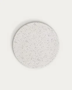 Kave Home Hoge Bartafel Saura Wit Metaal Terrazzo 96xØ70cm