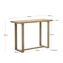Kave Home Hoge Tafel Canadell Outdoor Massief Gerecycled Teakhout 140x70cm