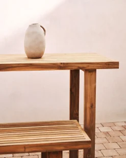 Kave Home Hoge Tafel Canadell Outdoor Massief Gerecycled Teakhout 140x70cm