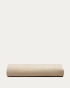 Kave Home Hoofdbordhoes Jaira Linnen Katoen Taupe 90cm