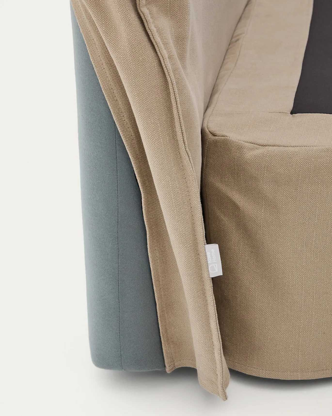 Kave Home Hoofdbordhoes Jaira Linnen Katoen Taupe 150cm