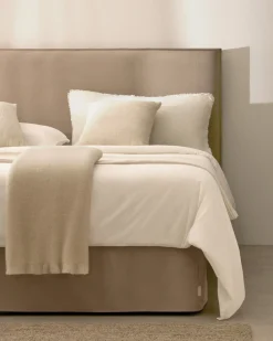 Kave Home Hoofdbord Jaira Taupe Linnen En Katoen Voor Bed Van 180cm