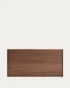 Kave Home Hoofdbord Norlen Walnootfineer Bruin en Led-licht voor Bed Tot 180cm