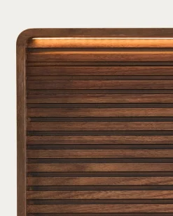 Kave Home Hoofdbord Norlen Walnootfineer Bruin en Led-licht voor Bed Tot 180cm