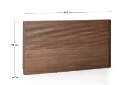 Kave Home Hoofdbord Norlen Walnootfineer Bruin en Led-licht voor Bed Tot 180cm