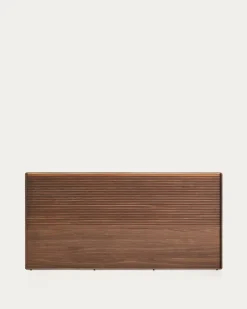 Kave Home Hoofdbord Norlen Walnootfineer Bruin en Led-licht voor Bed Tot 180cm