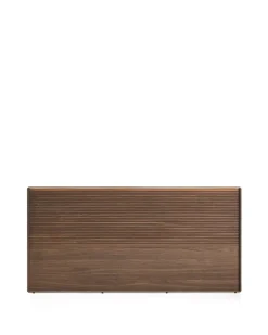 Kave Home Hoofdbord Norlen Walnootfineer Bruin en Led-licht voor Bed Tot 180cm