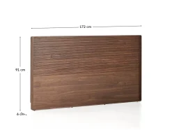Kave Home Hoofdbord Norlen Walnootfineer Bruin en Led-licht voor Bed 160x200cm