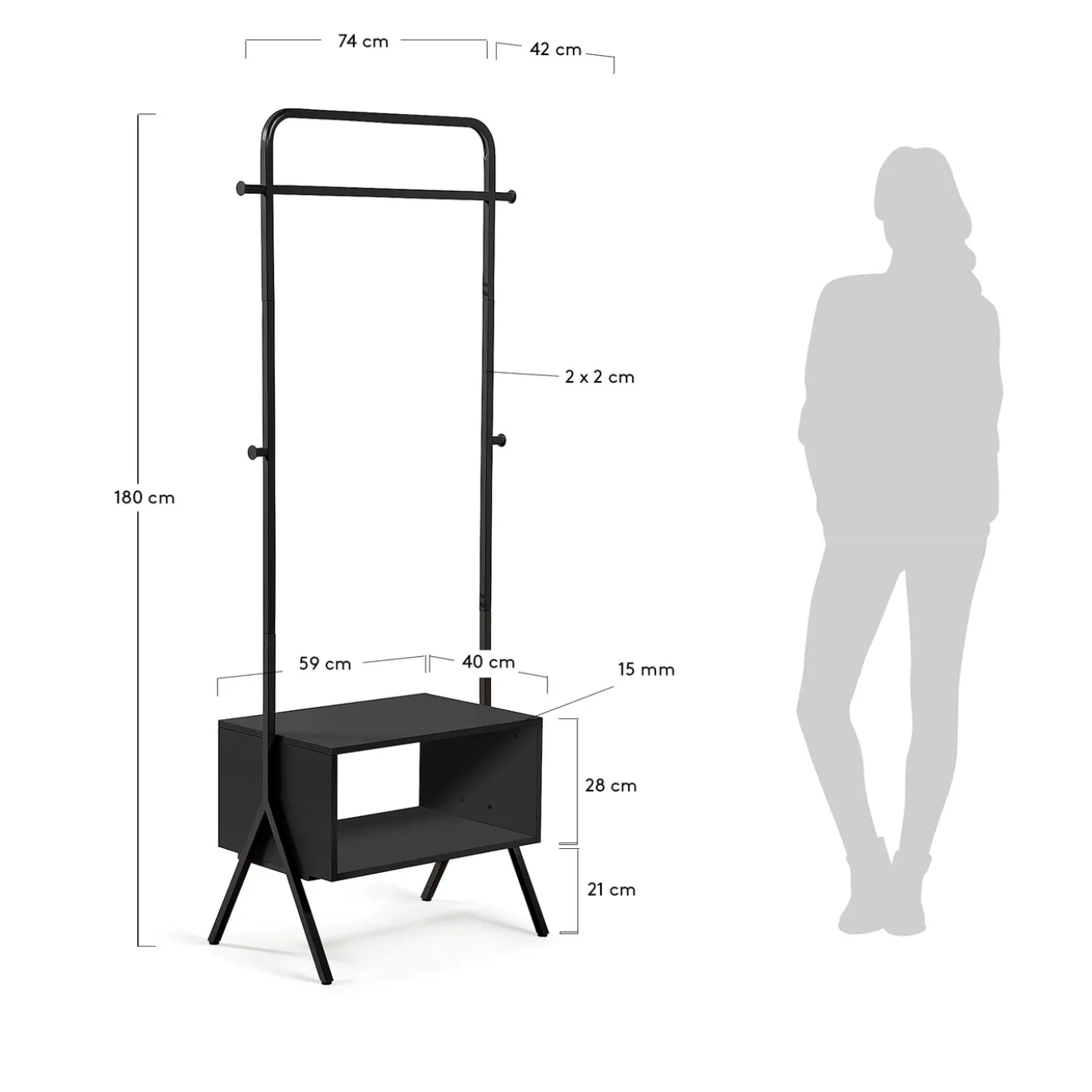 Kave Home Kapstok Celsie 74x180cm